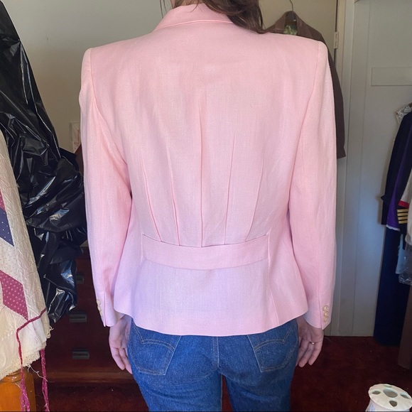 NWOT vintage Peabody House Linen Blazer, Pink - Picture 13 of 16